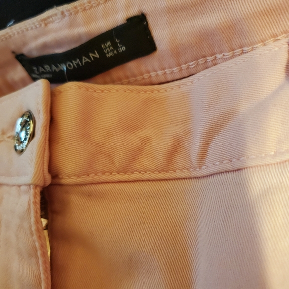 NWT / ZARA- Pink Barbie Core Capri Ruffle A Line Pants- Large - Picture 10 of 14